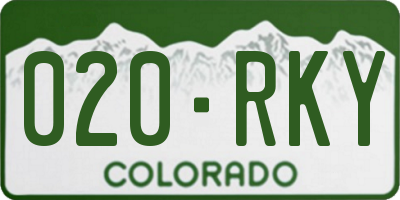 CO license plate 020RKY