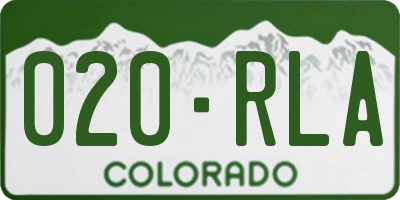 CO license plate 020RLA