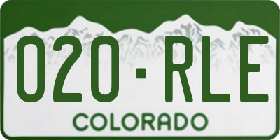 CO license plate 020RLE