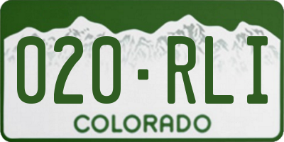 CO license plate 020RLI