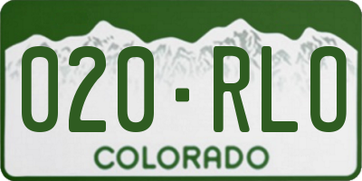 CO license plate 020RLO