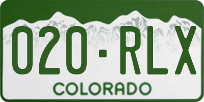 CO license plate 020RLX