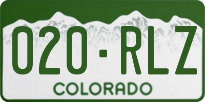 CO license plate 020RLZ