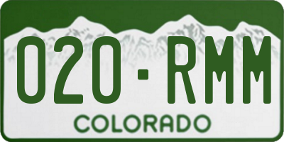 CO license plate 020RMM