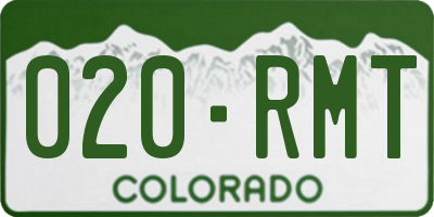CO license plate 020RMT