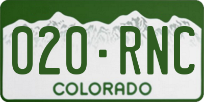 CO license plate 020RNC