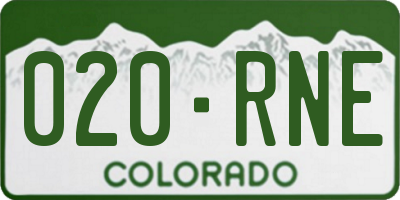 CO license plate 020RNE