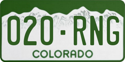 CO license plate 020RNG