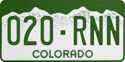 CO license plate 020RNN