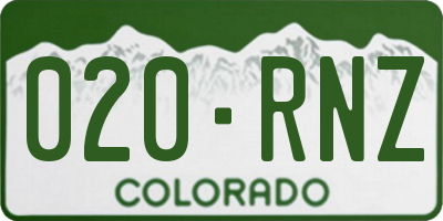 CO license plate 020RNZ