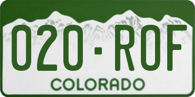 CO license plate 020ROF