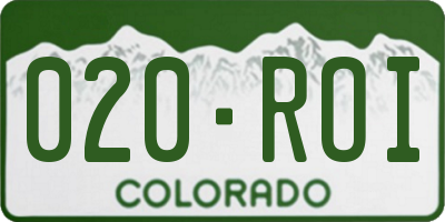 CO license plate 020ROI