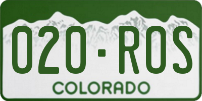 CO license plate 020ROS