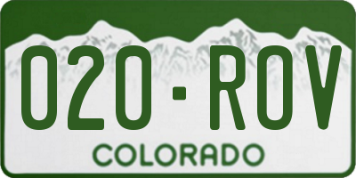 CO license plate 020ROV