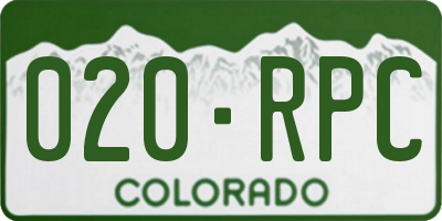 CO license plate 020RPC