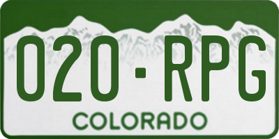 CO license plate 020RPG
