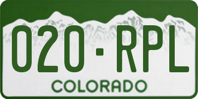 CO license plate 020RPL