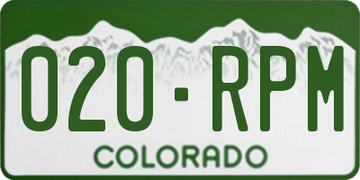 CO license plate 020RPM