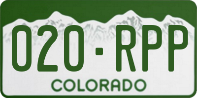 CO license plate 020RPP