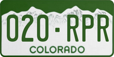 CO license plate 020RPR