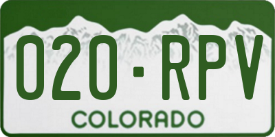 CO license plate 020RPV