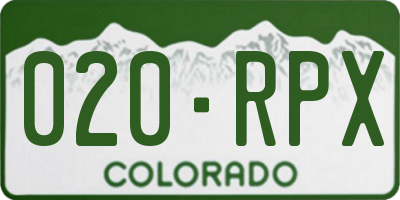 CO license plate 020RPX