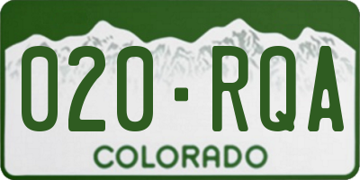 CO license plate 020RQA