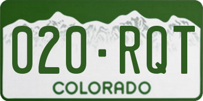 CO license plate 020RQT