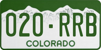 CO license plate 020RRB