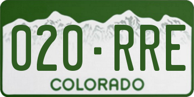 CO license plate 020RRE