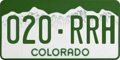 CO license plate 020RRH