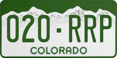 CO license plate 020RRP