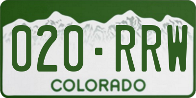 CO license plate 020RRW