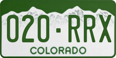 CO license plate 020RRX