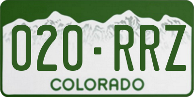 CO license plate 020RRZ