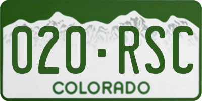 CO license plate 020RSC
