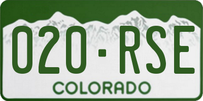 CO license plate 020RSE