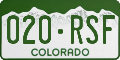 CO license plate 020RSF