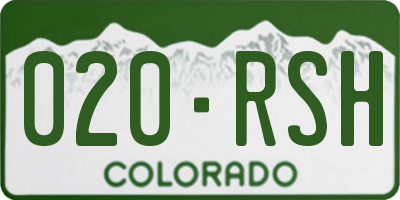 CO license plate 020RSH