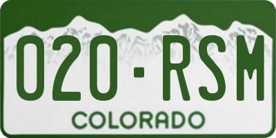CO license plate 020RSM
