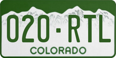 CO license plate 020RTL