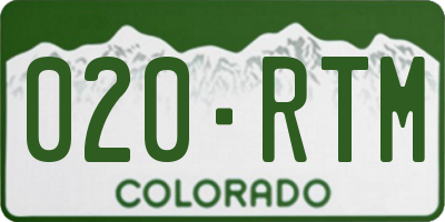 CO license plate 020RTM