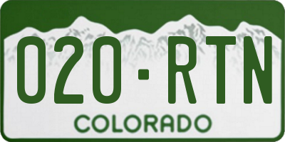 CO license plate 020RTN