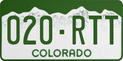 CO license plate 020RTT
