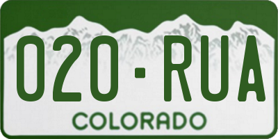CO license plate 020RUA