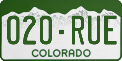 CO license plate 020RUE