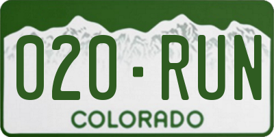 CO license plate 020RUN