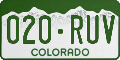 CO license plate 020RUV