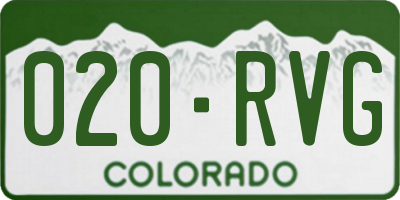 CO license plate 020RVG