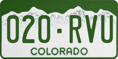 CO license plate 020RVU